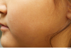 Woman Asian Slim Face Skin Textures
